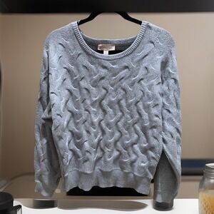 Philosophy Womens‎ Sweater  Gray viscose Blend Soft  Faux Cable Pattern Size S